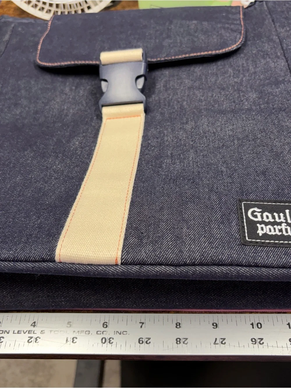 Jean Paul Gaultier Parfums denim backpack